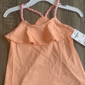 GIRLS Osh Kosh B'Gosh Braided Straps Top Shirt - BEAUTIFUL!  Light Orange 2T